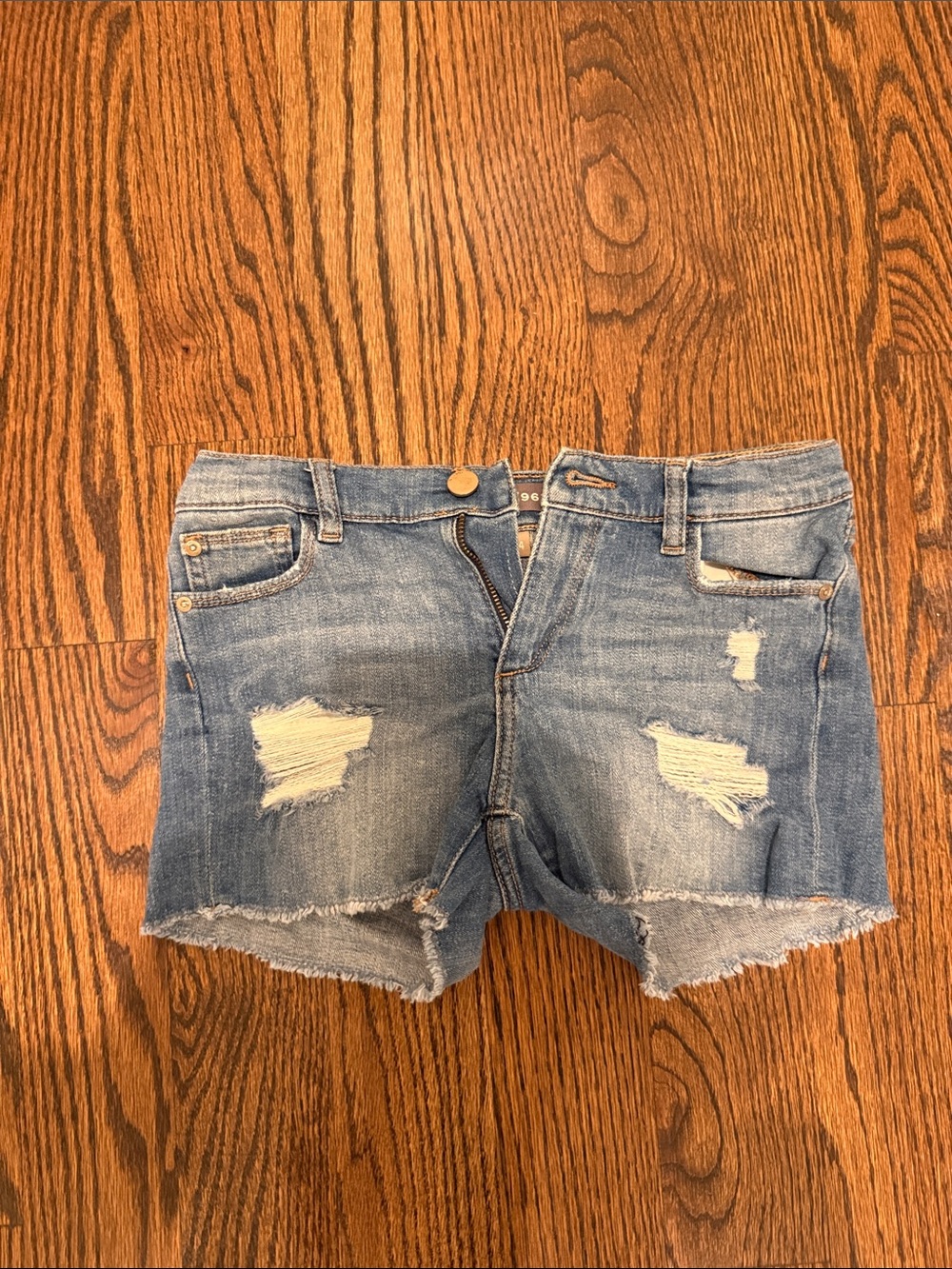 DL1961 Women's Distressed Denim Shorts in Light Blue
